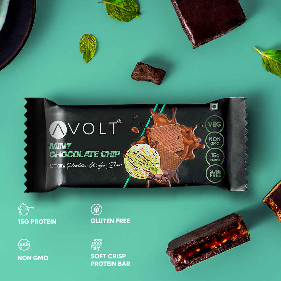 Avolt Mint Chocolate Chip 15g Protein Wafer Bar
