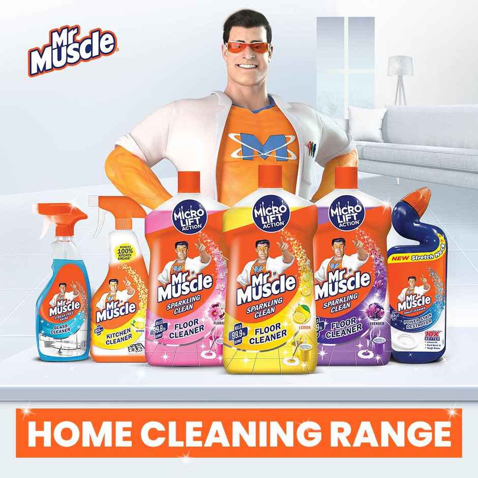 Mr. Muscle Kitchen Cleaner Spray, Fresh Lemon (450ml) & Gala Kitchen Sponge Wipe, Multicolor (3pc) Combo