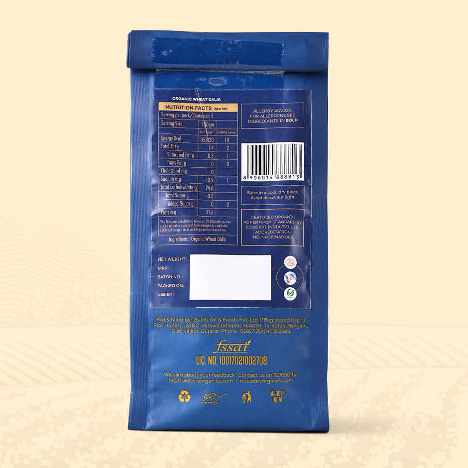 True Story Organic Wheat Daliya