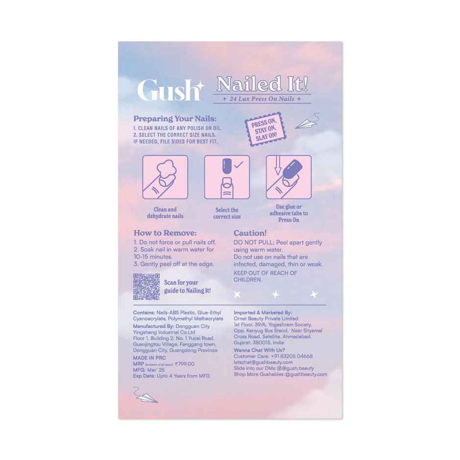 Gush Beauty Nailed It | Reusable Luxury Press On Nails | Medium Square | Red Edge | Red & Nude