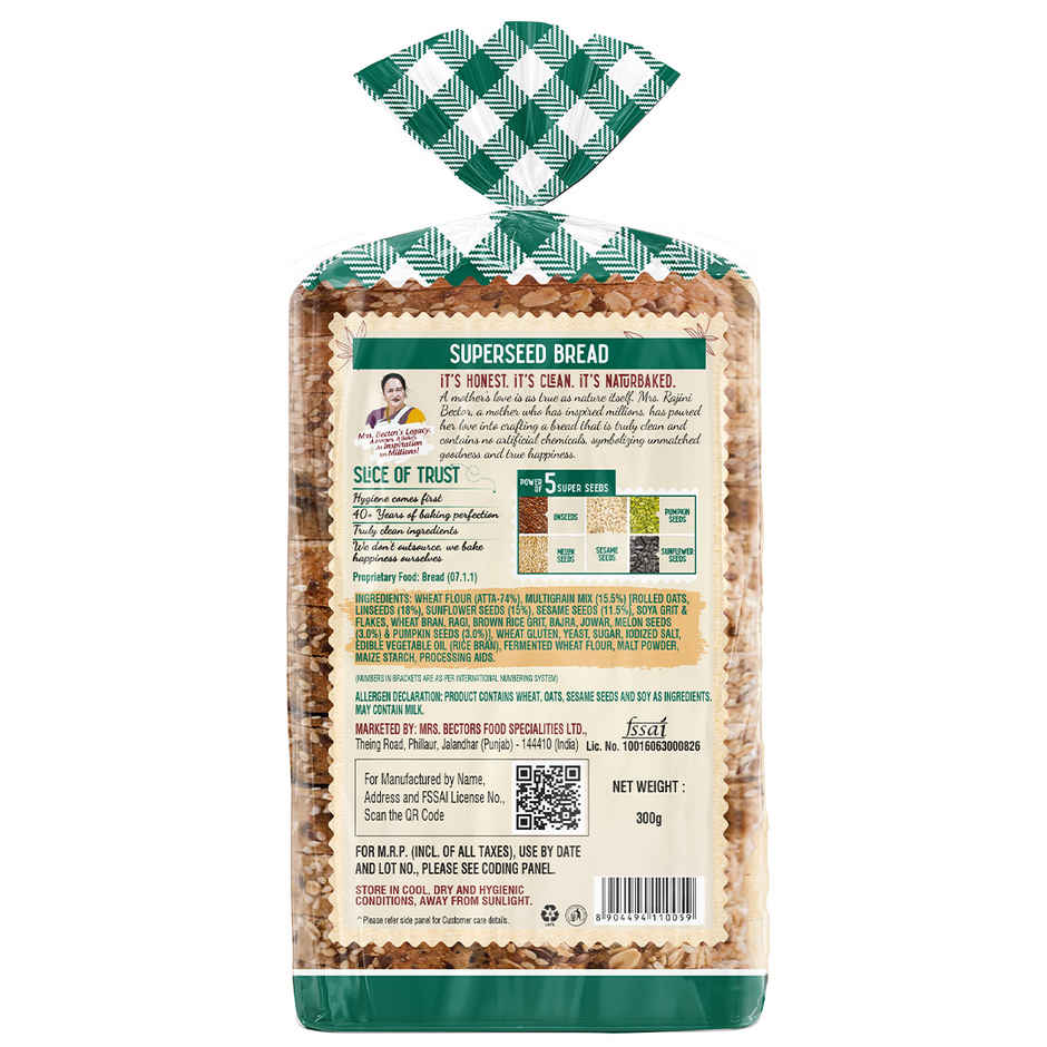 Naturbaked Zero Maida Superseed Bread| Multigrain Bread | No Added Preservatives | Clean Label