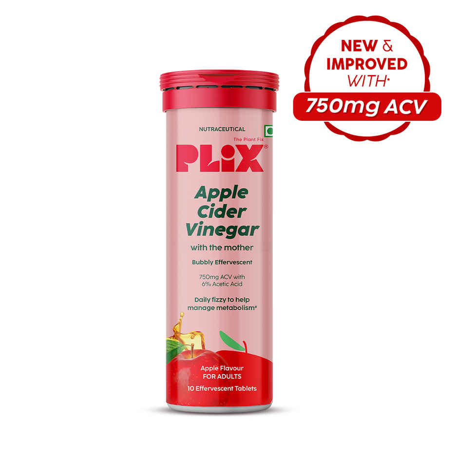 Plix The Plant Fix Apple Cider Vinegar Effervescent Tablets | Apple Burst