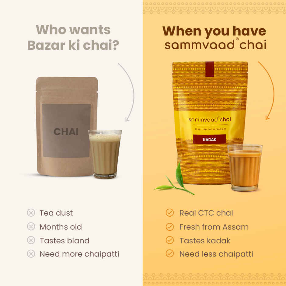 Teabox Sammvaad Kadak Chai | Premium Black Tea (Ctc) Straight From Assam | Bold Strong And Aromatic