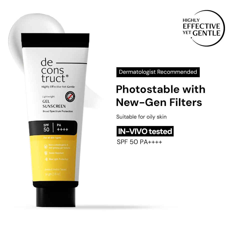 Gel Sunscreen SPF 50 PA++++| 100% Photostable| In-Vivo Tested| Lightweight & Airy, Matte, Non-greasy Combo
