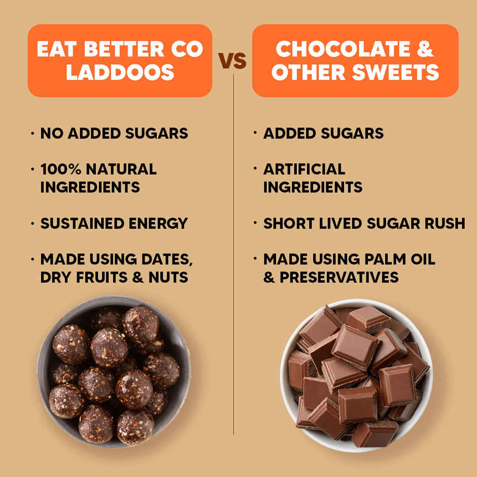 Eat Better Co Vanilla & Chocolate Laddoos | No Added Sugar | High Protein, 100% Natural