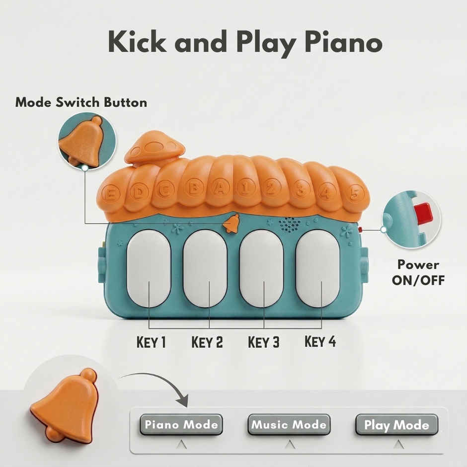 Apex Baby Play Gym with Kick & Play Piano | Musical Activity Mat