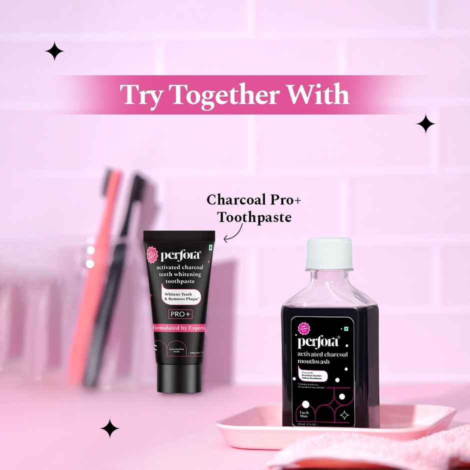 Perfora Alcohol Free Teeth Whitening Mouthwash (Activated Charcoal)