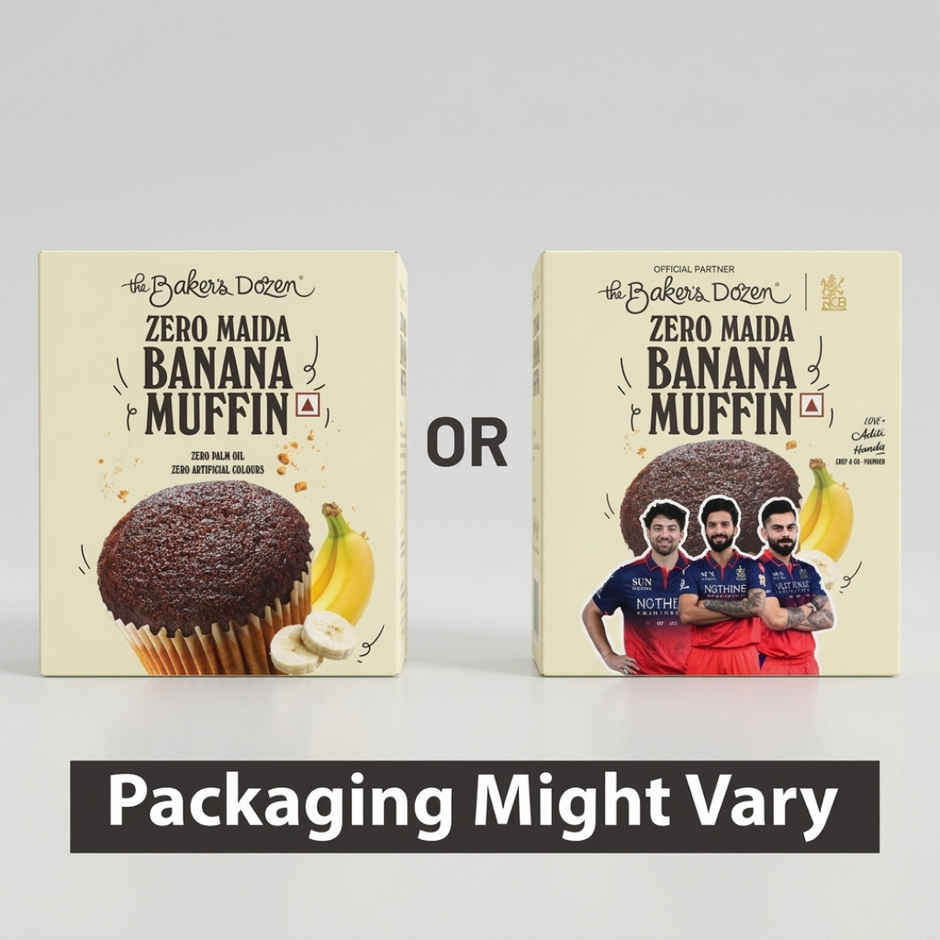The Baker's Dozen Banana Muffin Zero Maida | Fruit Cake | Bakery Delight Combo