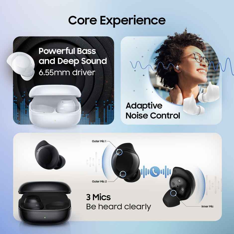 Samsung Galaxy Buds Core Black AI TWS Earbuds with ANC and 35 Hours Battery