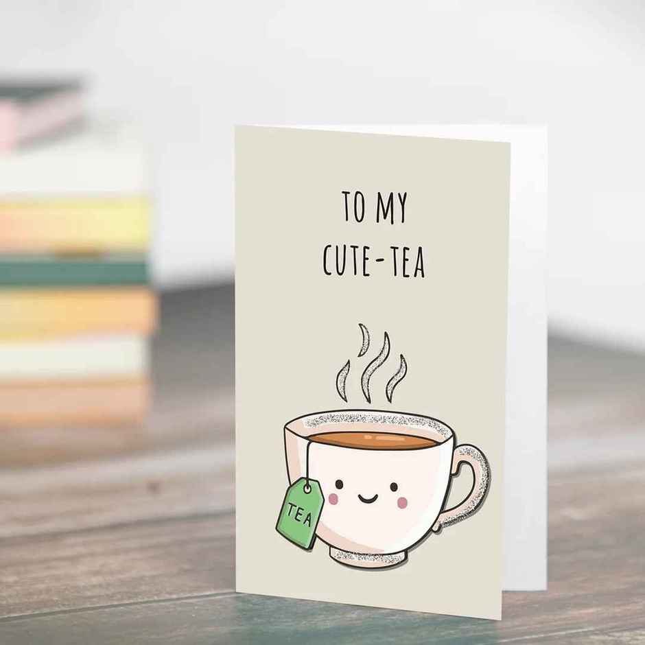 Itsy Bitsy Greeting Card & Envelope My Cute-tea 4 x 6 Inch Approx 2 Pc Pb Lb
