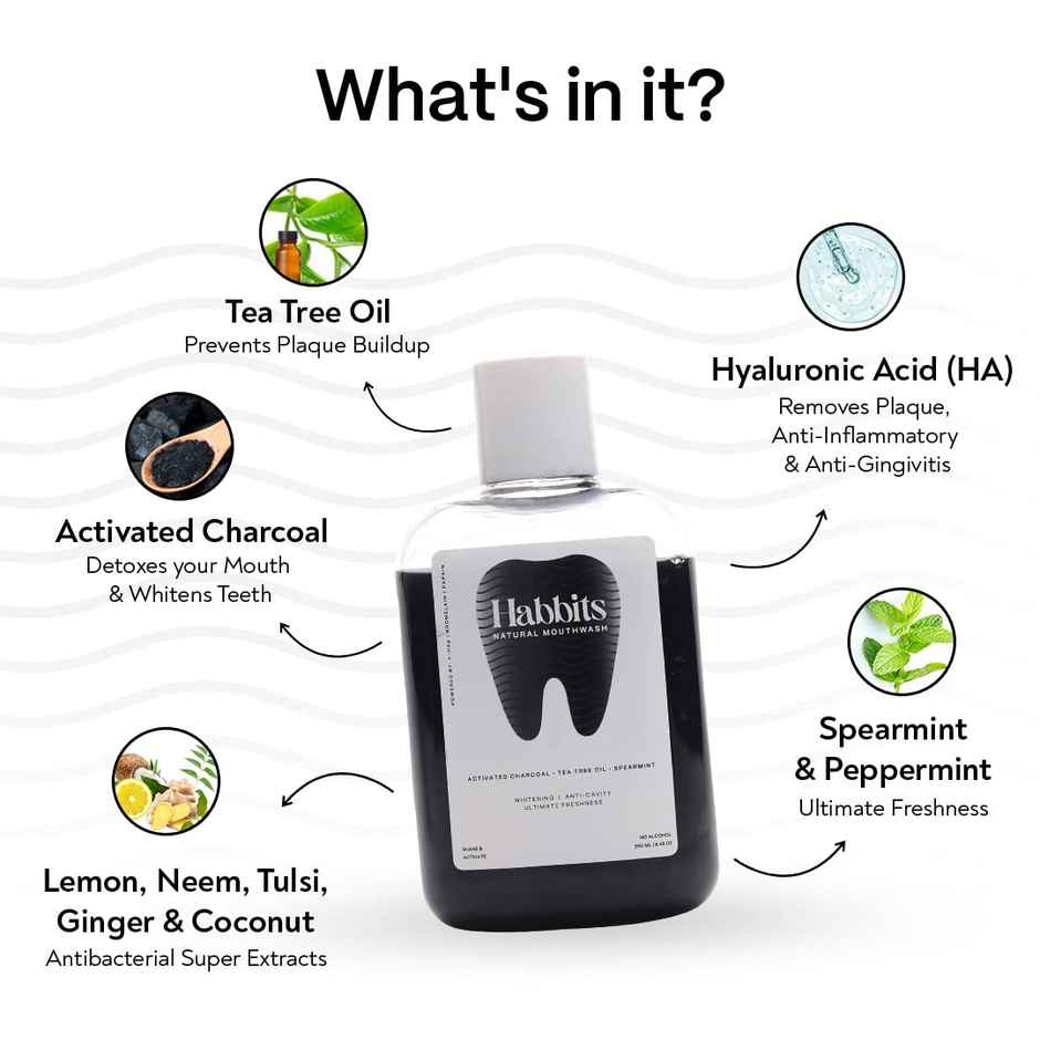 Habbits Natural Charcoal & Spearmint Mouthwash