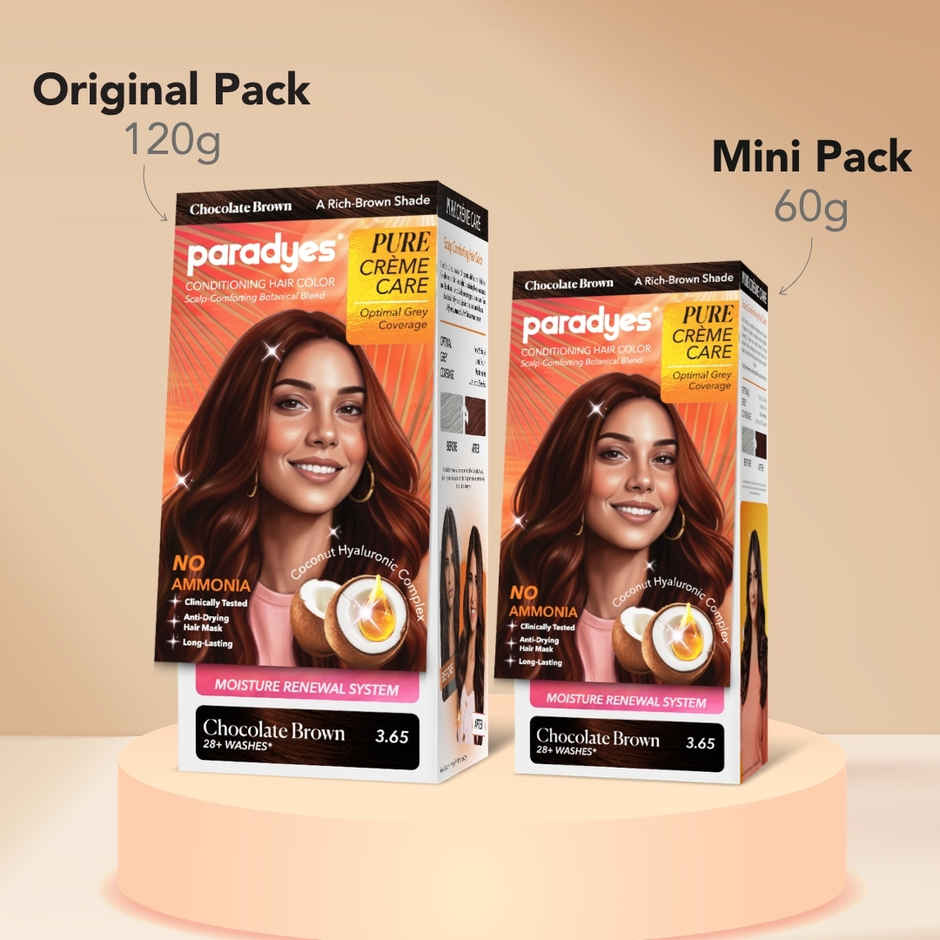 Paradyes Pure Creme Care No Ammonia Hair Color | Chocolate Brown 3.65