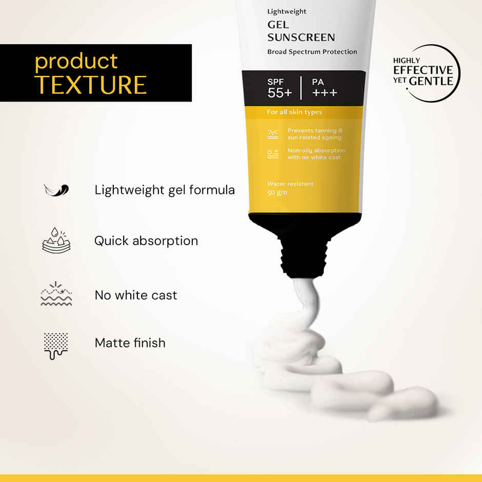 Deconstruct Gel Sunscreen SPF 55+ PA+++ | No White Cast, Lightweight, Non-greasy