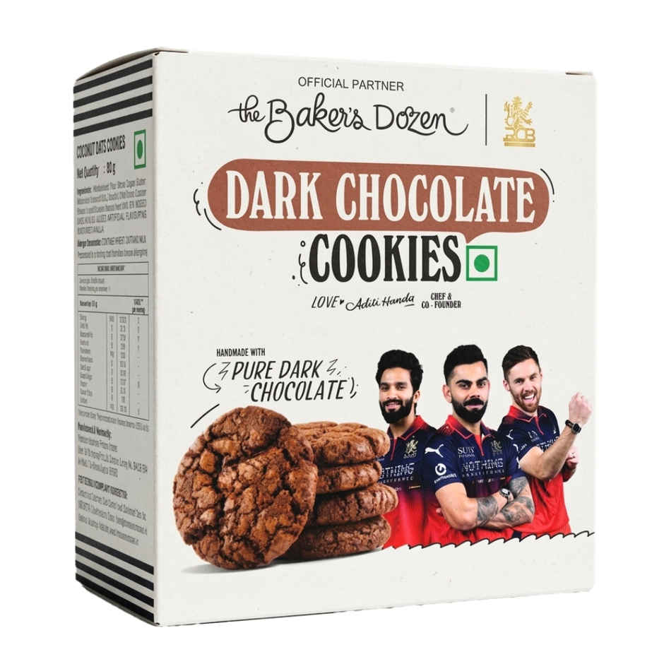 The Baker's Dozen Dark Chocolate Cookies | Premium Biscuit Handmade Cookies | Choco Chip Cookies