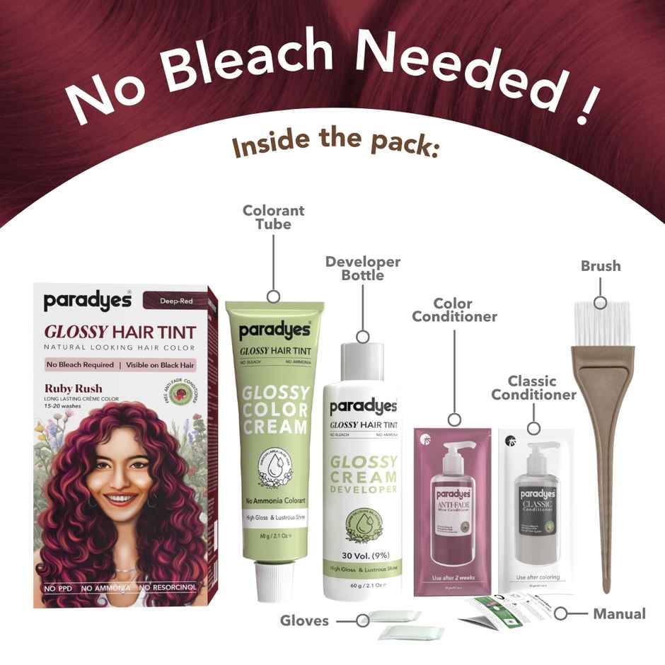 Paradyes No Bleach Ruby Rush Glossy Hair Tint