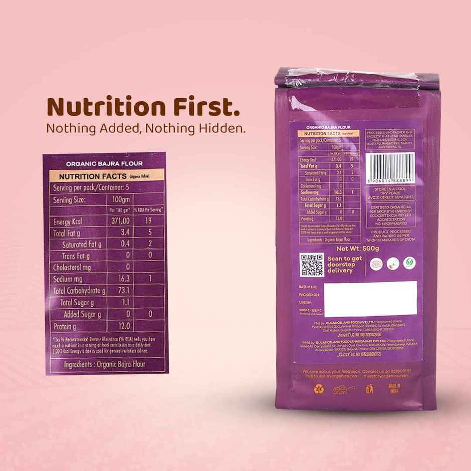 True Story Organic Bajra Flour/ Organic Pearl Millet Flour