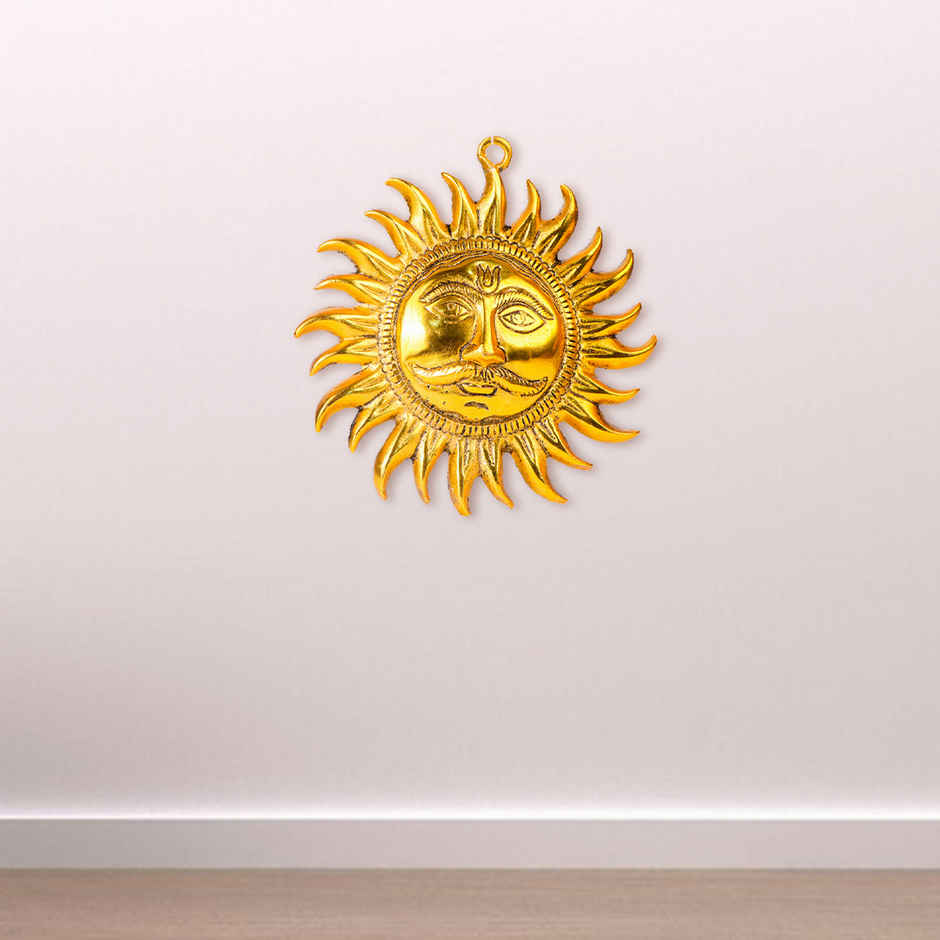 Suryadev Face Wall Hanging in Gold Polish | Devnidhi