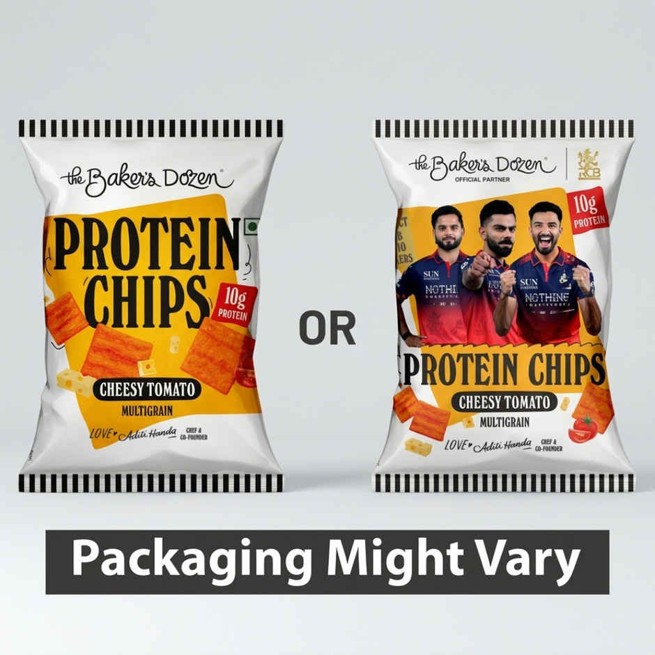 The Baker's Dozen Protein Chips Cheesy Tomato Multigrain | 10g Protein | Baked | Healthy Snacks