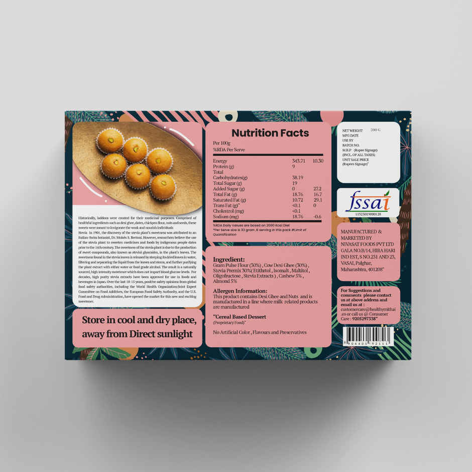 Healthy Mithai Co Sugar Free Besan Ladoo