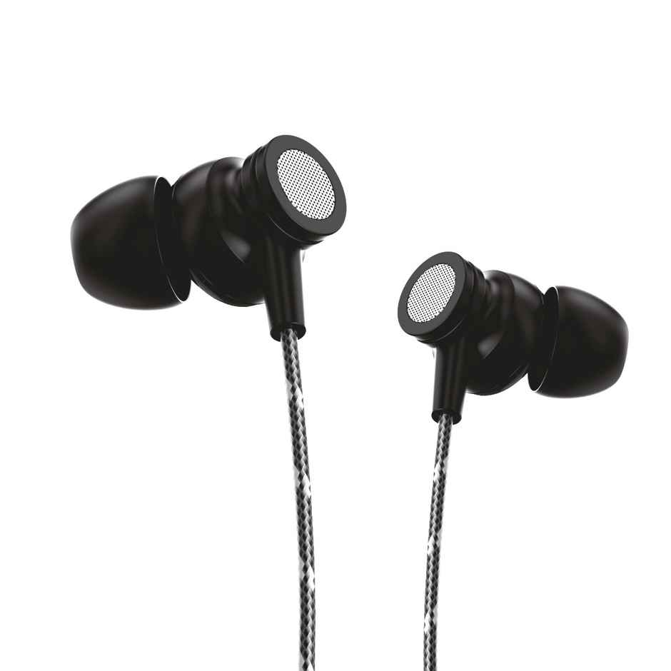 U&i Universe Wired Earphone with Volume Control | Cotton Wire | Type-C | Black