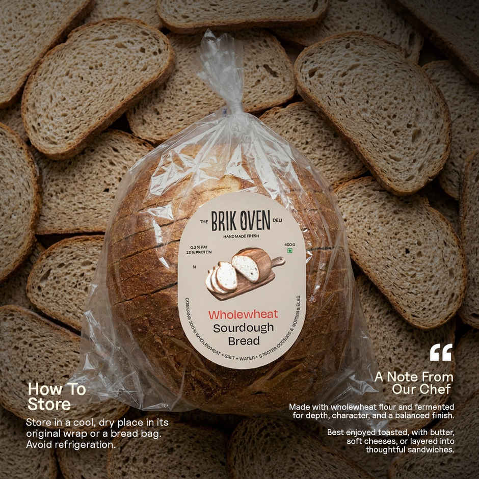 Brik Oven Whole Wheat Sourdough Bread