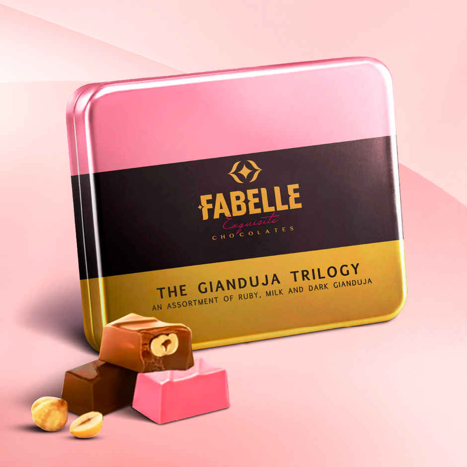 Fabelle Gianduja Trilogy- Assorted Luxury Handcrafted Chocolate Box Combo