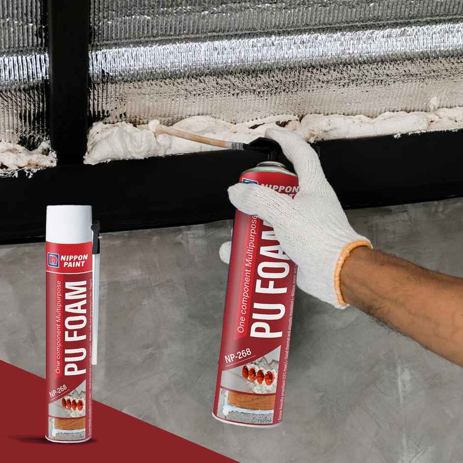 Nippon Paint PU Foam 750ml | Fills Gaps & Cracks | Ideal for AC Holes, Windows & Doors