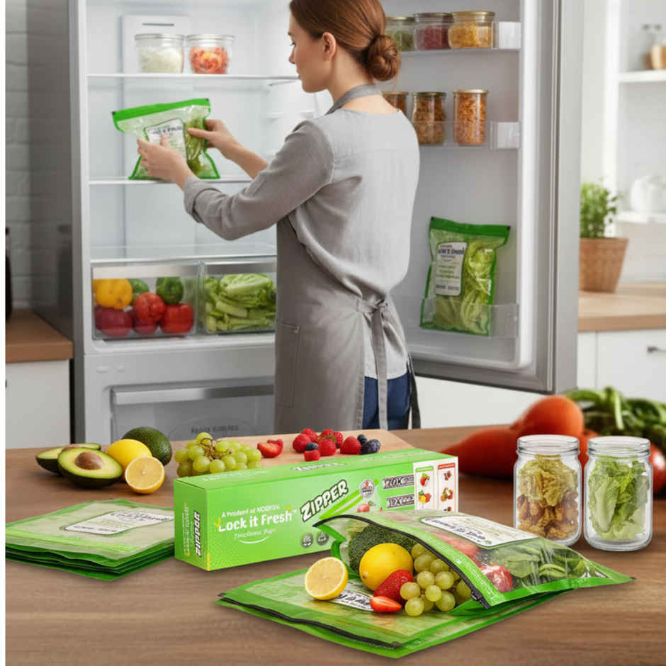 Kcofoil Lock IT Medium Zip lock Reusable Food Bag | Pack 10