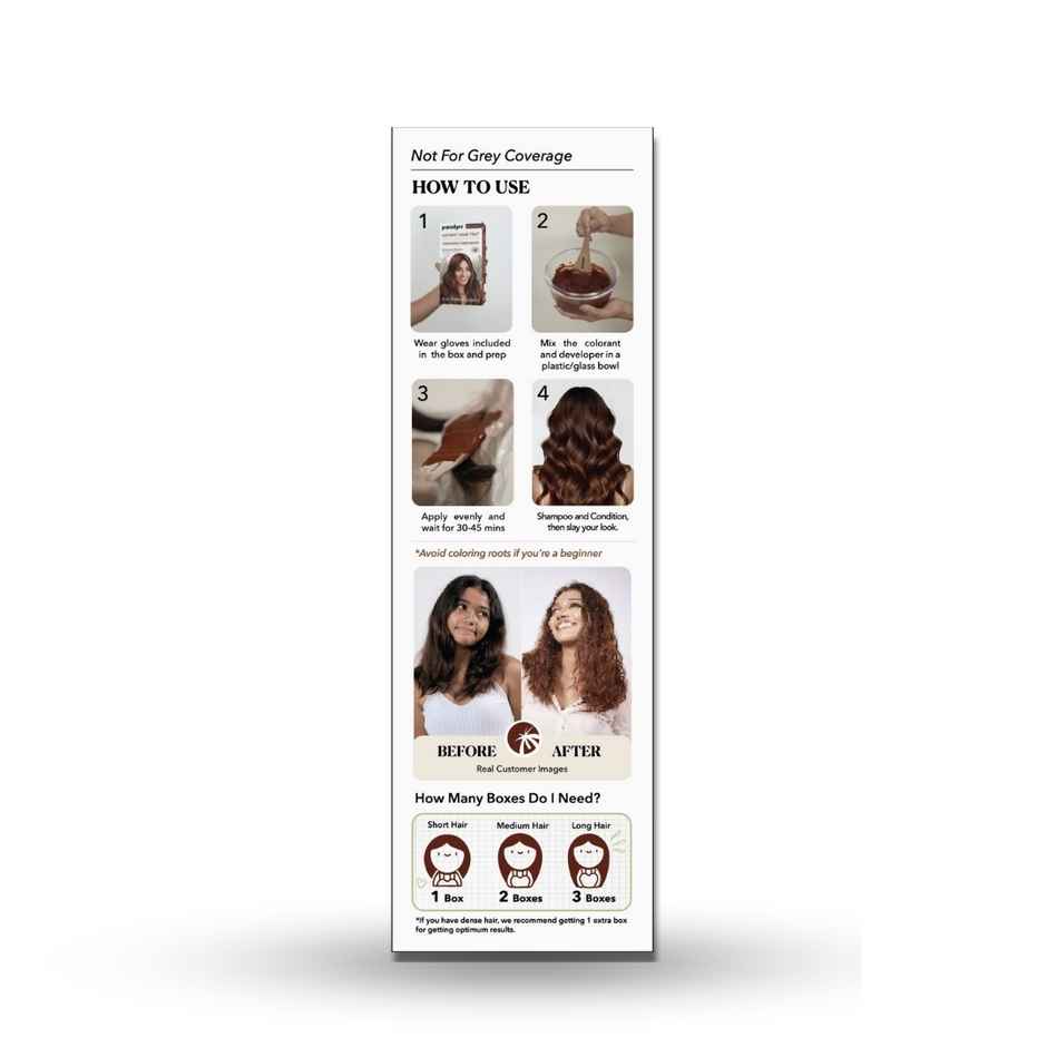 Paradyes No Bleach Espresso Brown Glossy Hair Tint, Ammonia|free Hair Color for Natural Black Hair