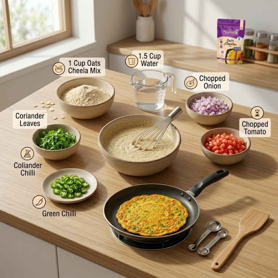 The Naturik Co Oats High Protein Chilla Mix | Calcium Rich | Healthy Diet Breakfast