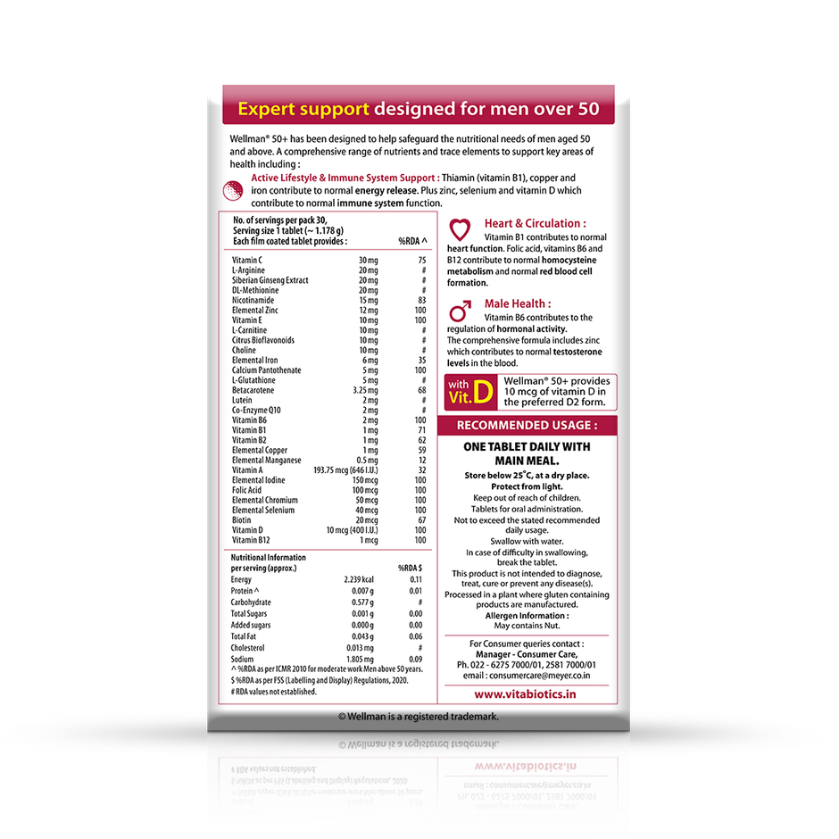 Wellman Nutraceutical Multivitamin Support Reduction Of Tiredness And Fatigue