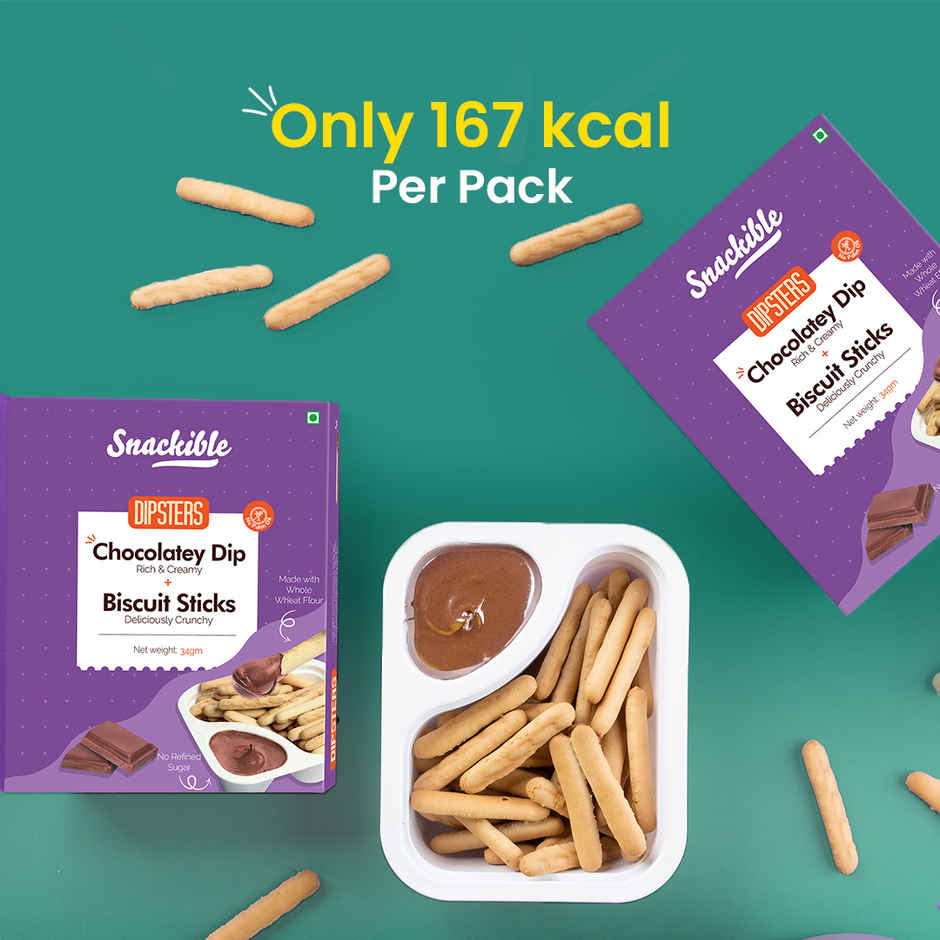 Snackible Biscuit Sticks | With Chocolatey Dip | Made With Jaggery