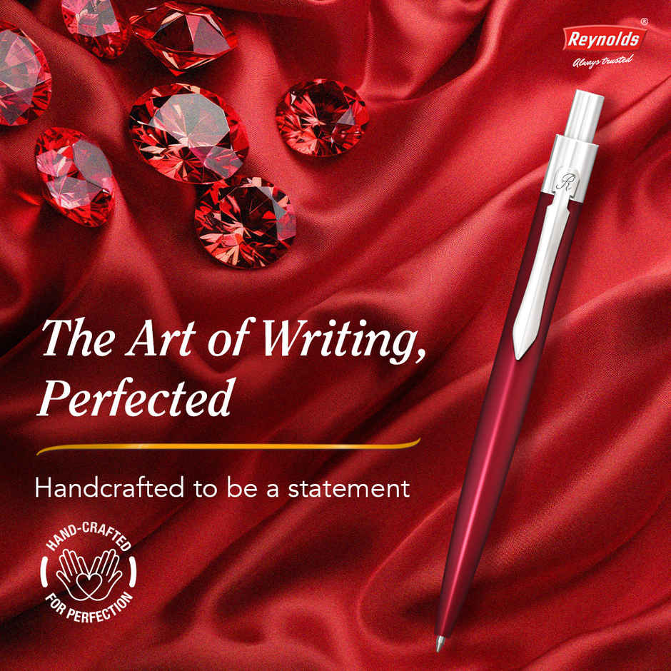 Reynolds Premium Tiktok Metal Pen, Maroon Bodycolor (Blue Pen)