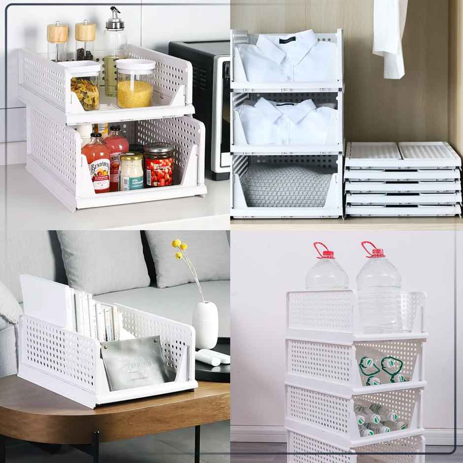 Cheston Stackable White Wardrobe Organizer