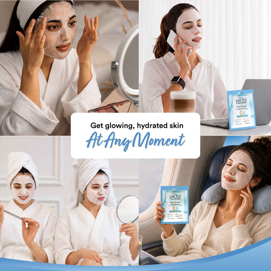 Lacto Calamine Hyaluronic Acid Face Sheet Mask for Intense Hydration, Refreshing, Plumpy & Dewy Skin Combo