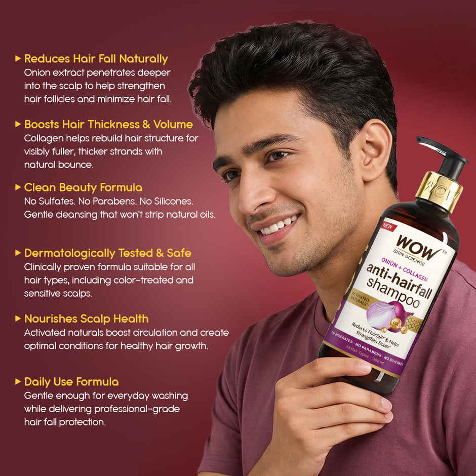 Wow Skin Science Onion + Collagen Anti - Hairfall Shampoo