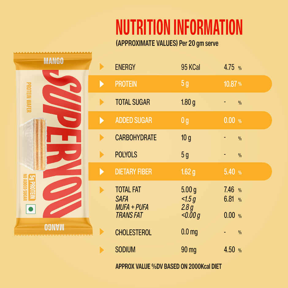 SuperYou Mini Mango Wafer Protein Bar