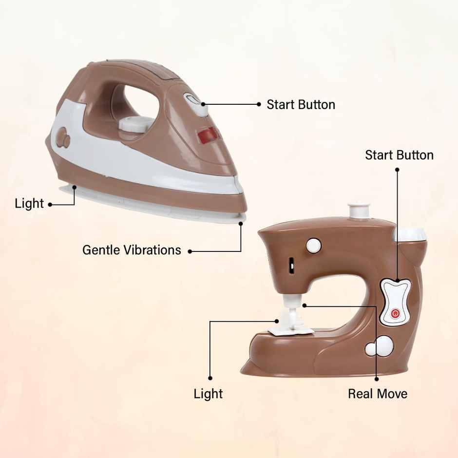 Anz Toy Brown Iron & Sewing Machine