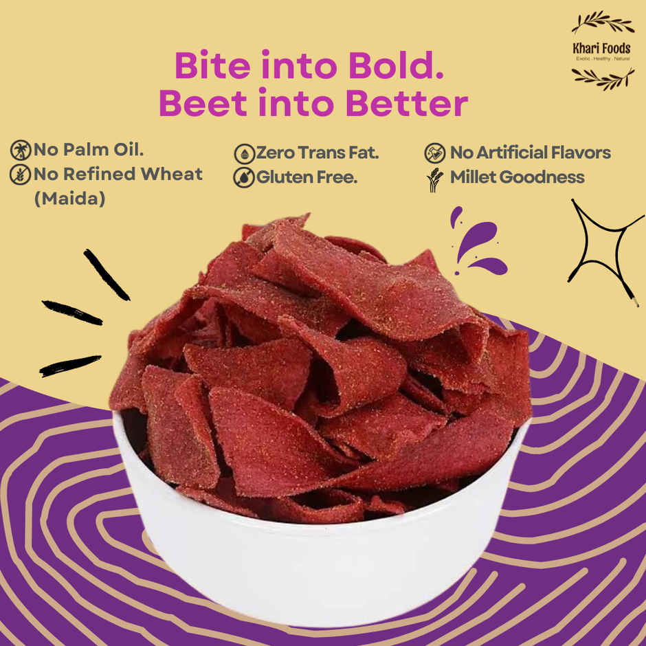 Khari Foods Peri Peri Beetroot Crispies Chips | No Palm Oil