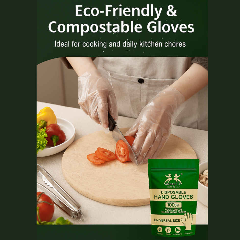 AM SAFE-X Transparent Disposable Gloves Food Grade