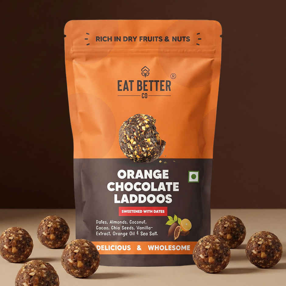 Eat Better Co Orange & Chocolate Laddoos | No Added Sugar | High Protein | Truly Natural