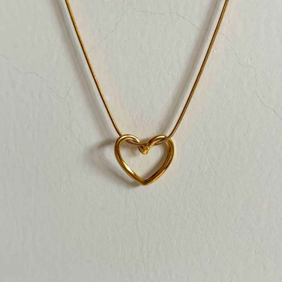 Estailo Fashion Blind Date heart Necklace | N0000191 | Gold
