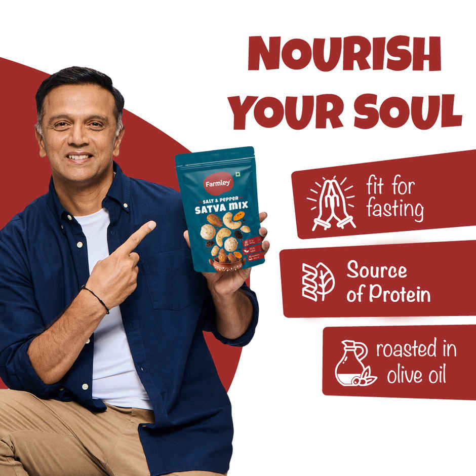 Farmley Satva Mix Dry Fruit Snack | Peanuts | Green Raisins | Almonds | Cashews | Makhana & More