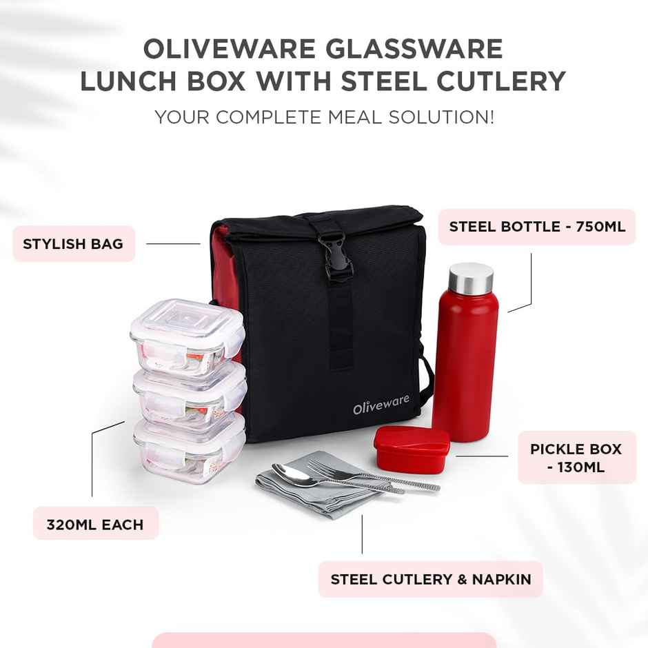 Oliveware Crystal Lunch Box - Maroon