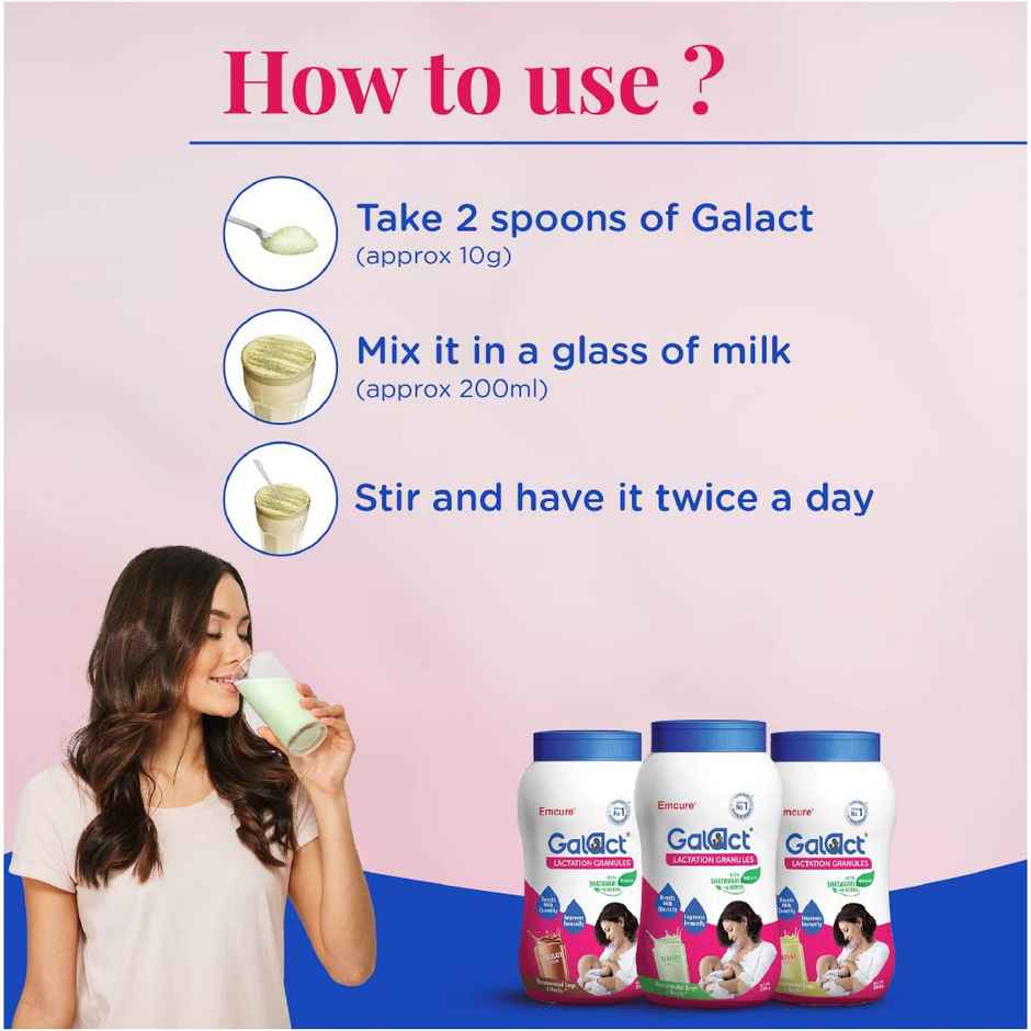 Galact Granules | Lactation Supplement with Shatavari | Kesar Flavour