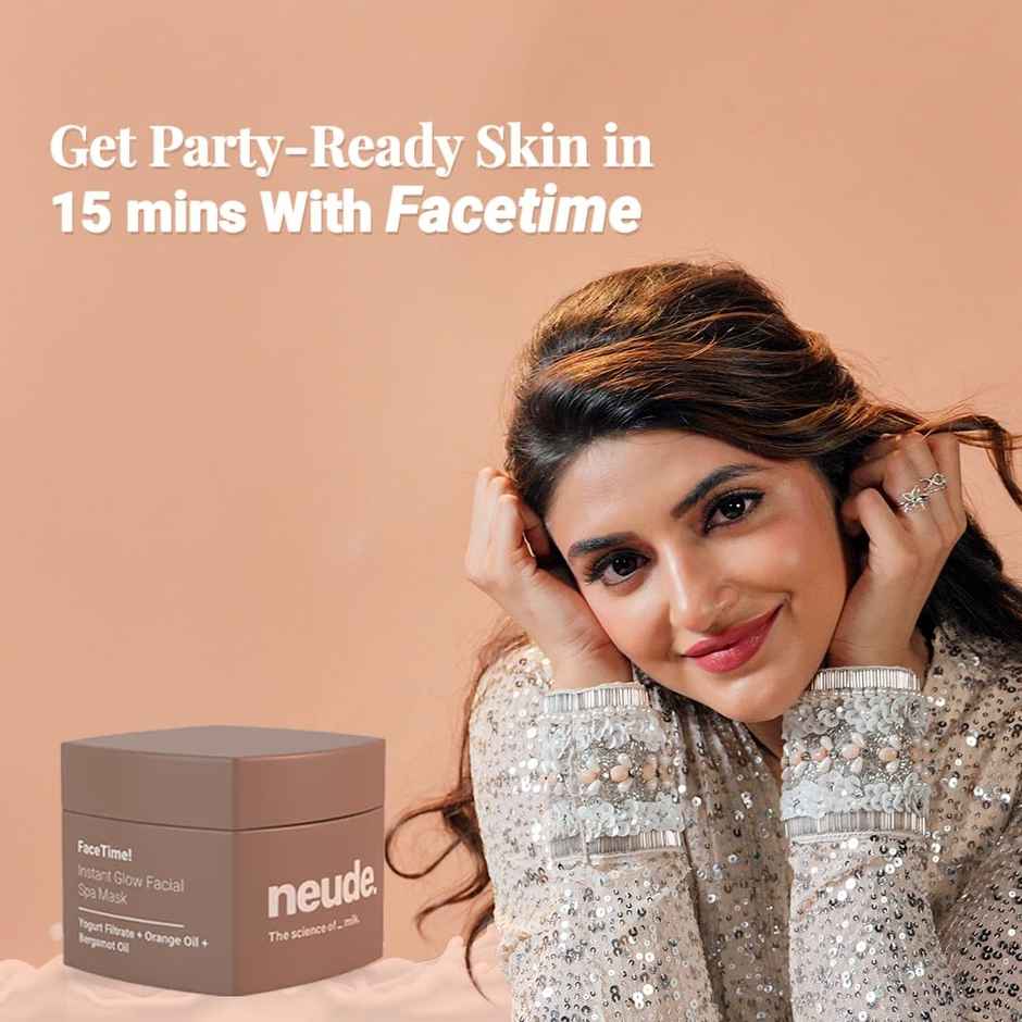 Neude Instant Facial Face Mask With Yogurt & Orange Oil For Pore-Smooth, De-Tanned Skin 50 Ml