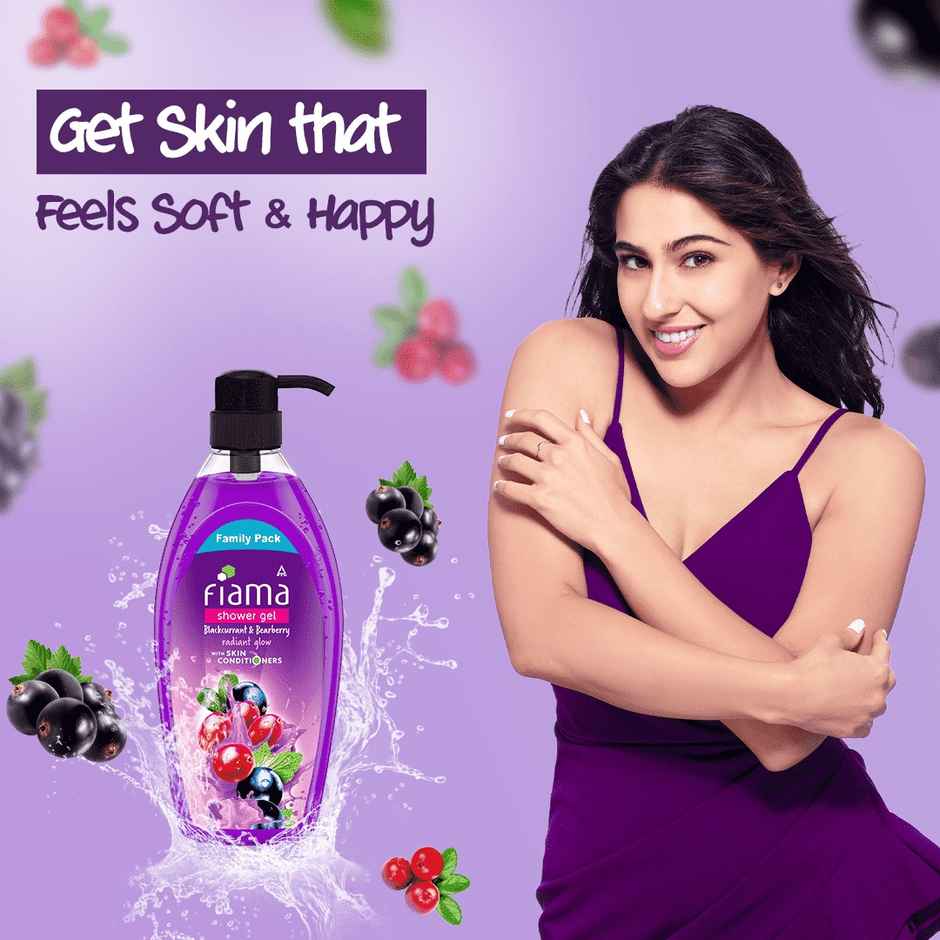 Fiama Body Wash Shower Gel Blackcurrant & Bearberry, with Skin Conditioners for Radiant Glow