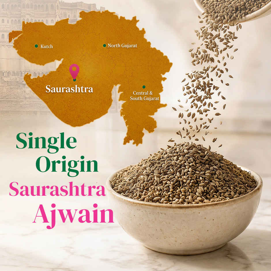 Khetika Saurashtra Ajwain Whole | Natural Oils | Strong Aroma | Zero Preservatives