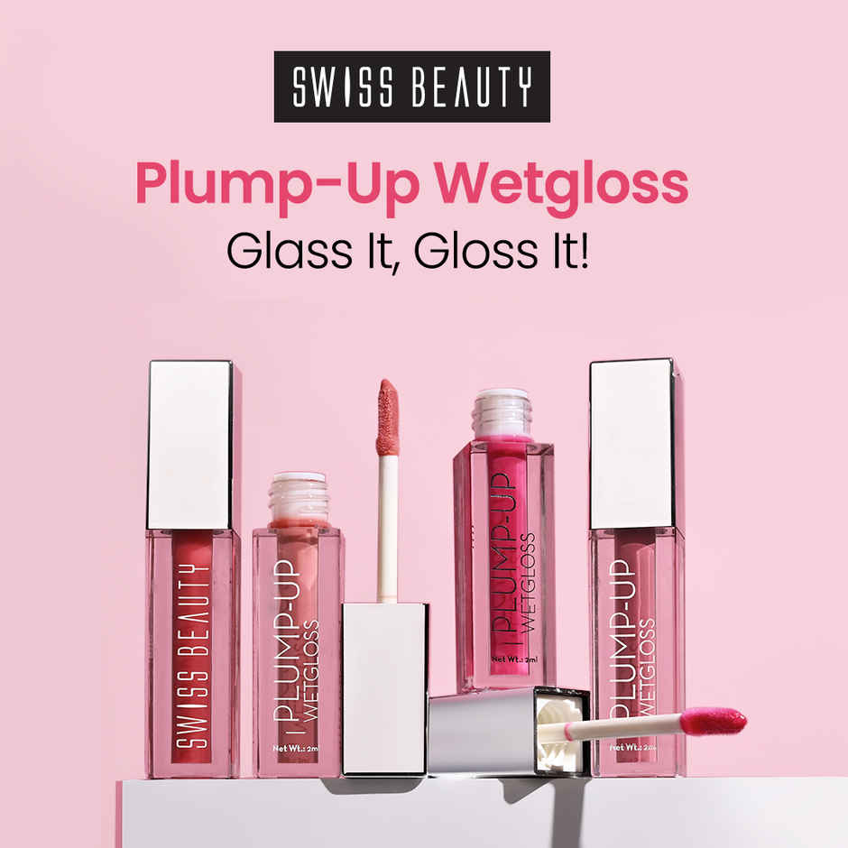 Swiss Beauty Plump Up Wet Lip Gloss For Glossy And Fuller Lips | 3 Kinde Naked