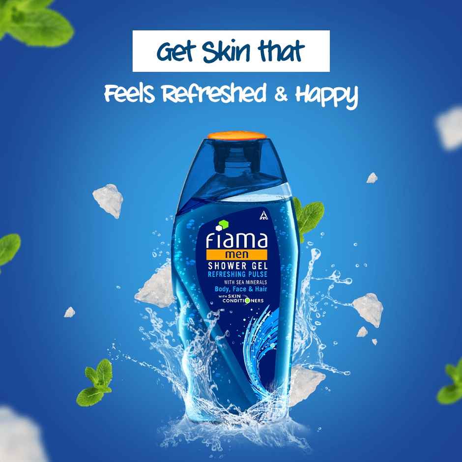 Fiama Men Body Wash Shower Gel Refreshing Pulse, with Skin Conditioners Combo